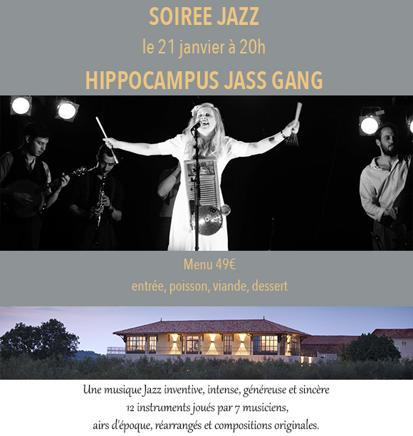 Soirée Jazz à Côté Mas avec Hippocampus Jass Gang le 21 Janvier