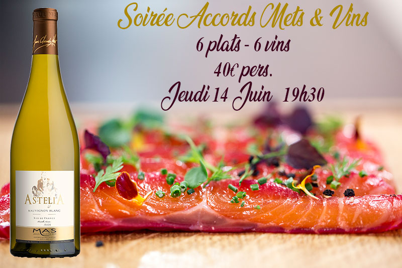 Soirée Accords Mets & Vins au Bar à Vins 14 Juin à 19h30