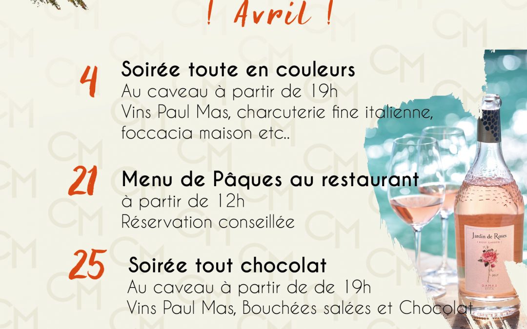 Les soirées et menus d’avril