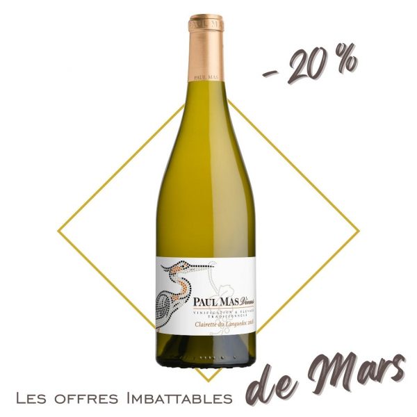 Paul Mas Vinus Clairette du Languedoc 2020 - Les offres Imbattables de Mars