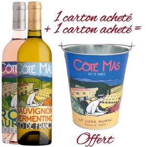 1 Carton Côté Mas Sauvignon Vermentino + 1 Carton Côté Mas Rosé Aurore + Un seau offert
